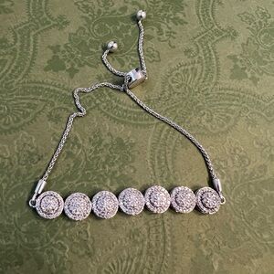 Elegant 10k white gold diamond bracelet